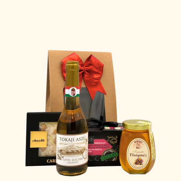 „Aszú &amp;amp; Cream + Honey„ bor ajándékcsomag rendelés - ajándék házhozszállítás
