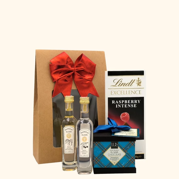 „Fruits &amp; Chocolate„ pálinka ajándékcsomag rendelés - ajándék házhozszállítás