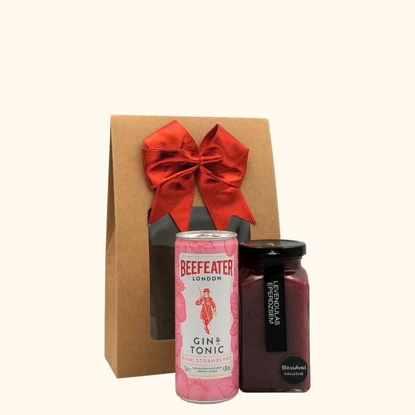 „Jam & Gin - Strawberry„ gin ajándékcsomag rendelés - ajándék házhozszállítás