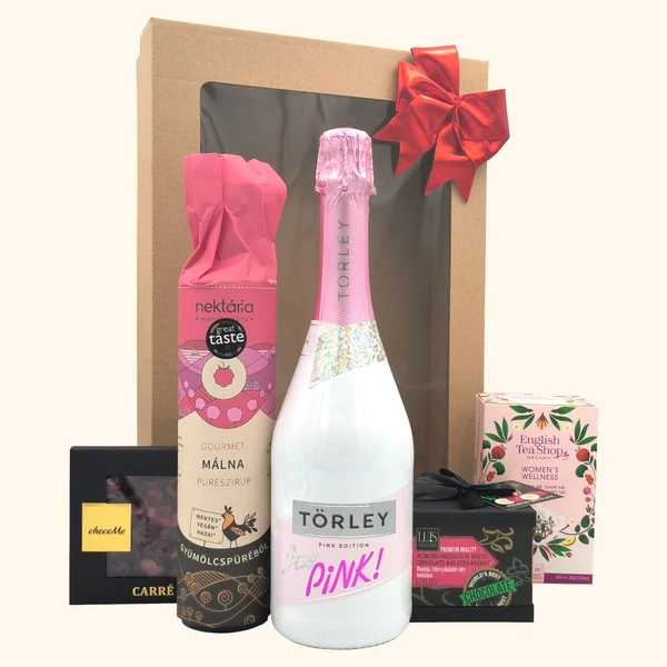 „Womens Wellness„ pezsgő ajándékcsomag rendelés - ajándék házhozszállítás